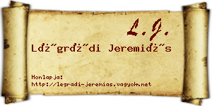 Légrádi Jeremiás névjegykártya